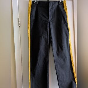 Zara Women's Black Pants With Yellow Side Stripes. US M